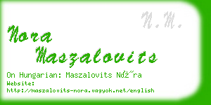 nora maszalovits business card